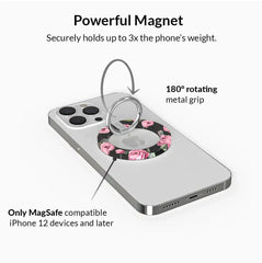 Pink Rose Floral MagSafe Grip Ring