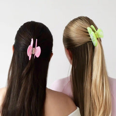 Matcha Swirl Crystal Bow Hair Clip